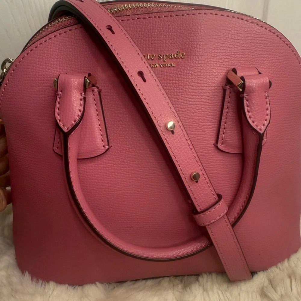 KATE SPADE NEW YORK LEATHER DOME HAND BAG PINK - Picture 8 of 15